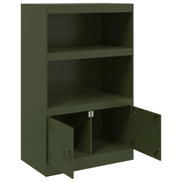 Olivgrüne Kommode Enzo 67x39x107cm (Stahl)