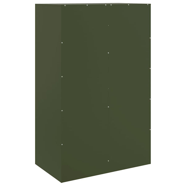 Olivgrüne Kommode Enzo 67x39x107cm (Stahl)