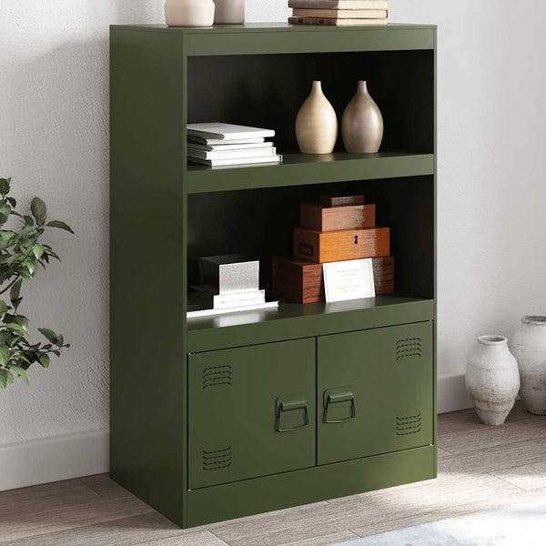 Olivgrüne Kommode Enzo 67x39x107cm (Stahl)
