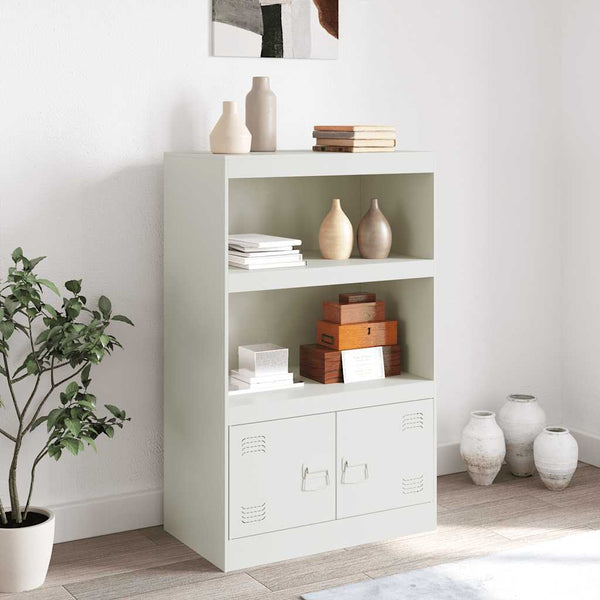 Weißes Sideboard Enzo 67x39x107cm (Stahl)