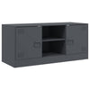 Anthrazitfarbenes TV-Board Dervin 99x39x44cm (Stahl)
