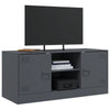 Anthrazitfarbenes TV-Board Dervin 99x39x44cm (Stahl)