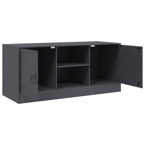 Anthrazitfarbenes TV-Board Dervin 99x39x44cm (Stahl)
