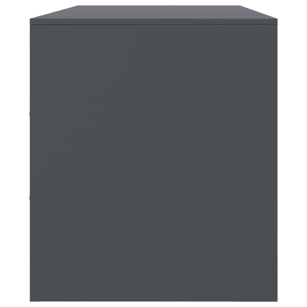 Anthrazitfarbenes TV-Board Dervin 99x39x44cm (Stahl)