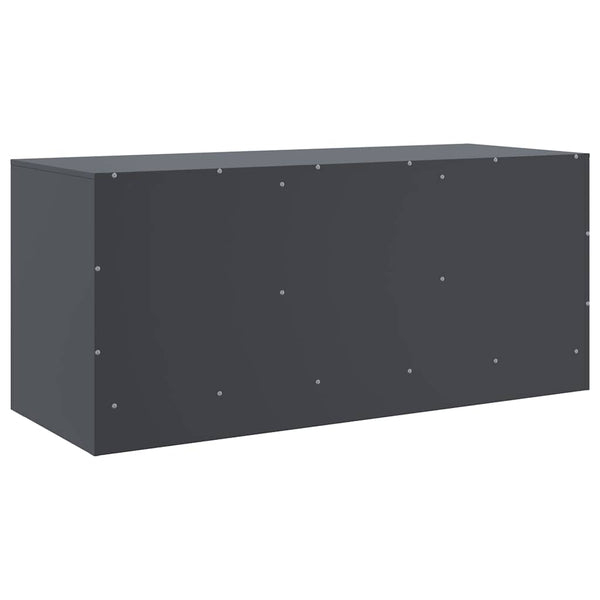 Anthrazitfarbenes TV-Board Dervin 99x39x44cm (Stahl)