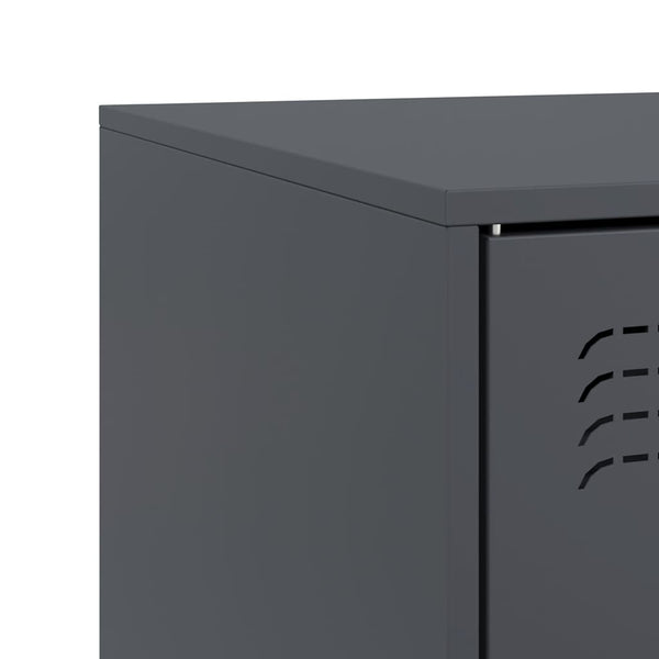 Anthrazitfarbenes TV-Board Dervin 99x39x44cm (Stahl)