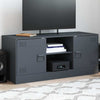 Anthrazitfarbenes TV-Board Dervin 99x39x44cm (Stahl)
