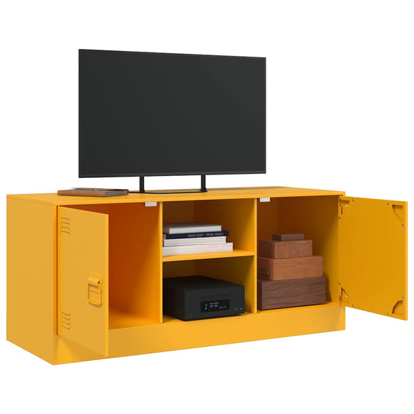 Senfgelbes TV-Möbel Dervin 99x39x44cm (Stahl)