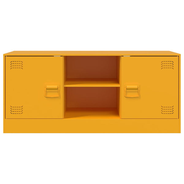 Senfgelbes TV-Möbel Dervin 99x39x44cm (Stahl)