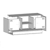 Weißes TV-Lowboard Dervin 99x39x44cm (Stahl)