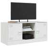 Weißes TV-Lowboard Dervin 99x39x44cm (Stahl)