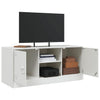 Weißes TV-Lowboard Dervin 99x39x44cm (Stahl)