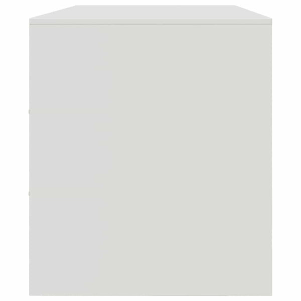 Weißes TV-Lowboard Dervin 99x39x44cm (Stahl)