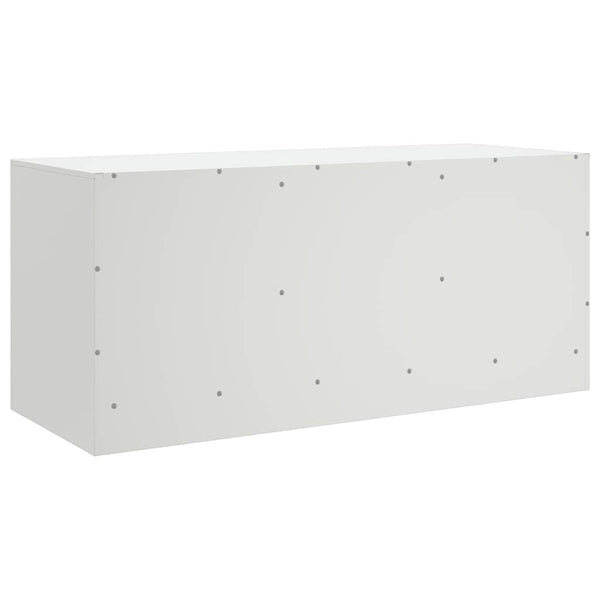 Weißes TV-Lowboard Dervin 99x39x44cm (Stahl)