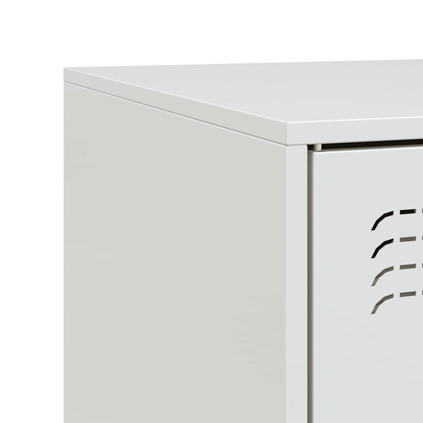 Weißes TV-Lowboard Dervin 99x39x44cm (Stahl)