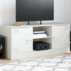 Weißes TV-Lowboard Dervin 99x39x44cm (Stahl)