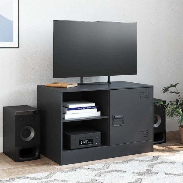 Schwarzes TV-Möbel Theodotta 67x39x44cm (Stahl)