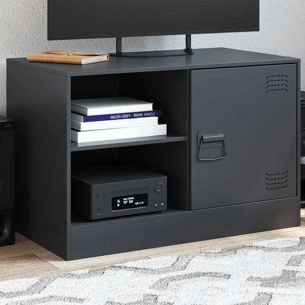 Schwarzes TV-Möbel Theodotta 67x39x44cm (Stahl)