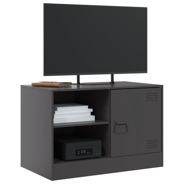 Schwarze TV-Möbel Theodotta 67x39x44cm (2 Stück, Stahl)