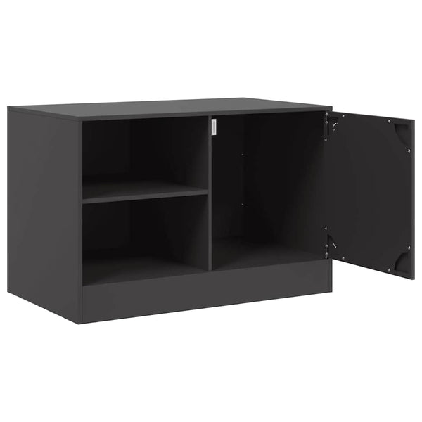 Schwarze TV-Möbel Theodotta 67x39x44cm (2 Stück, Stahl)