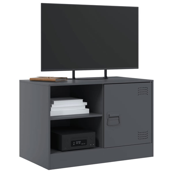 Anthrazitfarbener TV-Schrank Theodotta 67x39x44cm (Stahl)