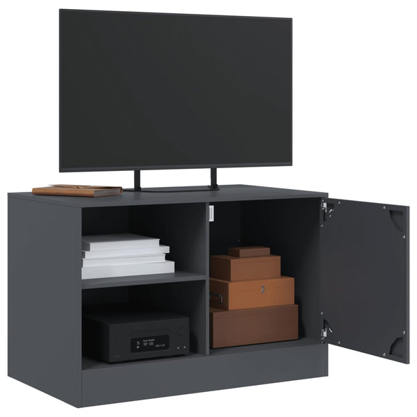 Anthrazitfarbener TV-Schrank Theodotta 67x39x44cm (Stahl)