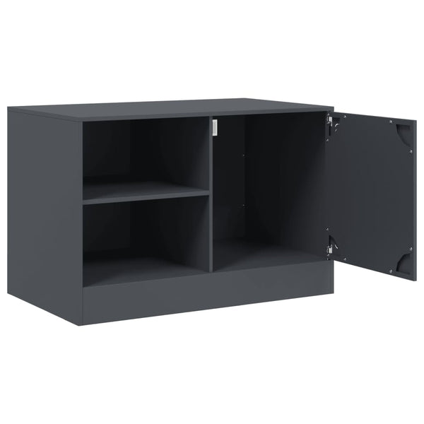 Anthrazitfarbener TV-Schrank Theodotta 67x39x44cm (Stahl)