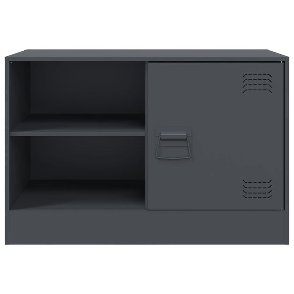 Anthrazitfarbene TV-Möbel Theodotta 67x39x44cm (2 Stk. Stahl)