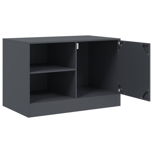 Anthrazitfarbene TV-Möbel Theodotta 67x39x44cm (2 Stk. Stahl)