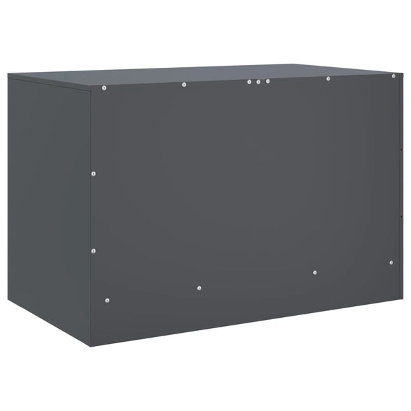 Anthrazitfarbene TV-Möbel Theodotta 67x39x44cm (2 Stk. Stahl)