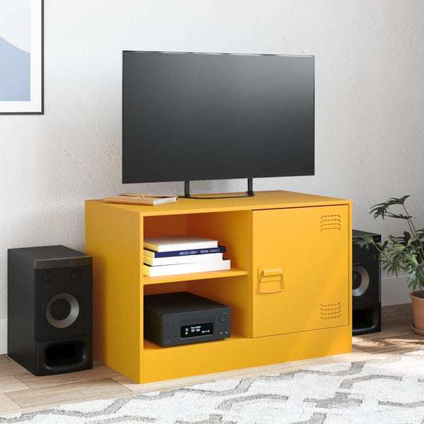 Senfgelbes TV-Möbel Theodotta 67x39x44cm (Stahl)