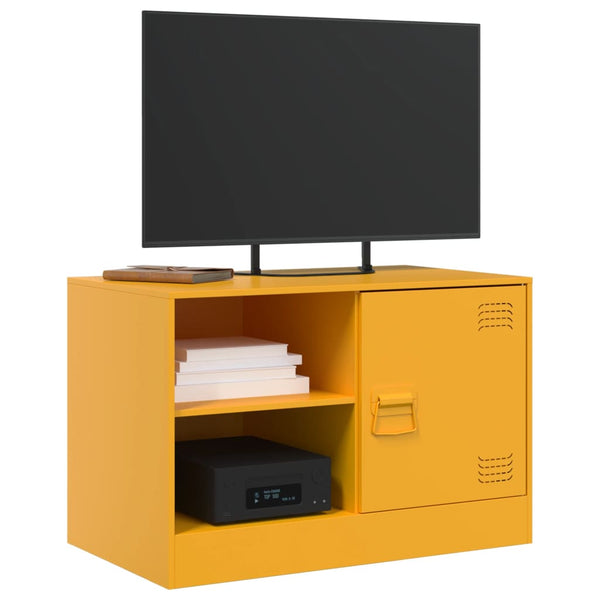 Senfgelbes TV-Möbel Theodotta 67x39x44cm (Stahl)