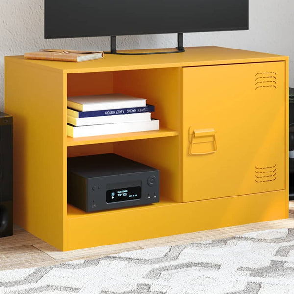 Senfgelbes TV-Möbel Theodotta 67x39x44cm (Stahl)