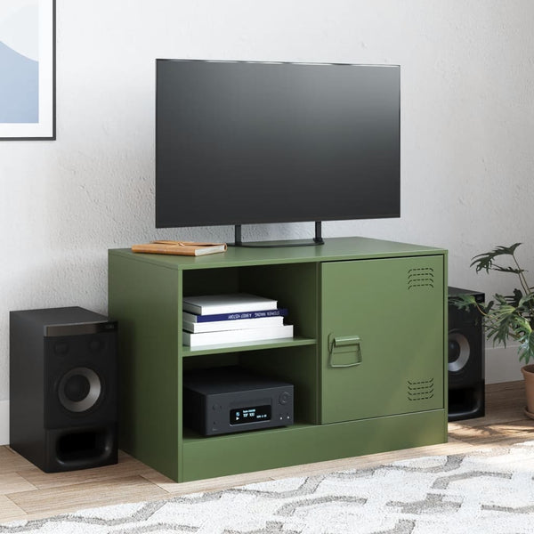 Olivgrünes TV-Möbel Theodotta 67x39x44cm (Stahl)