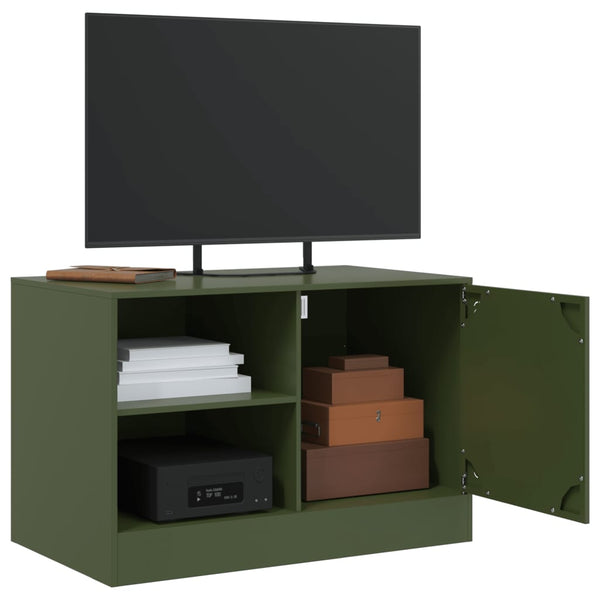 Olivgrünes TV-Möbel Theodotta 67x39x44cm (Stahl)