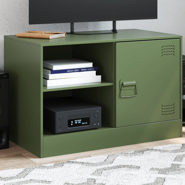 Olivgrünes TV-Möbel Theodotta 67x39x44cm (Stahl)