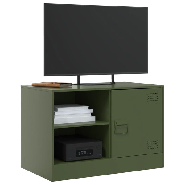 Olivgrüne TV-Lowboards Theodotta 67x39x44cm (2 Stück, Stahl)