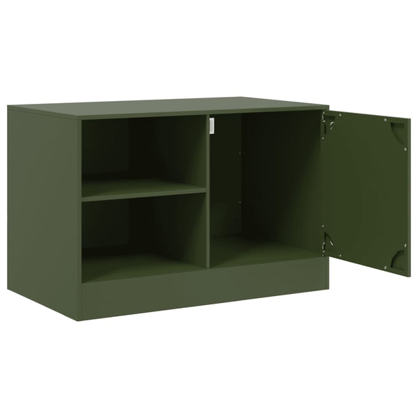 Olivgrüne TV-Lowboards Theodotta 67x39x44cm (2 Stück, Stahl)