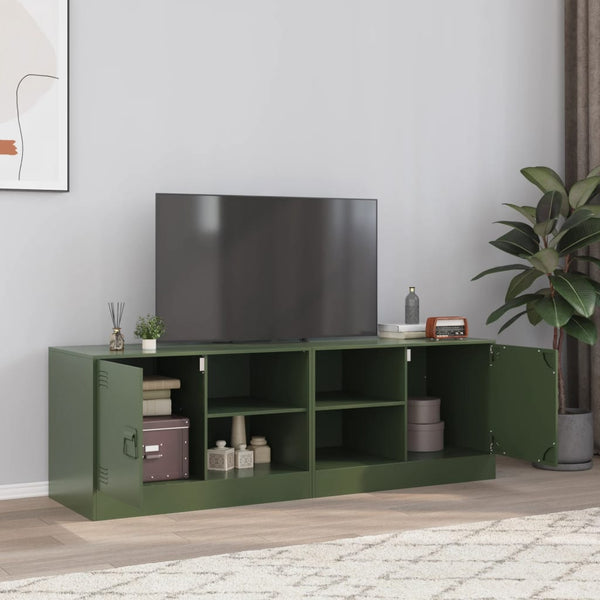 Olivgrüne TV-Lowboards Theodotta 67x39x44cm (2 Stück, Stahl)