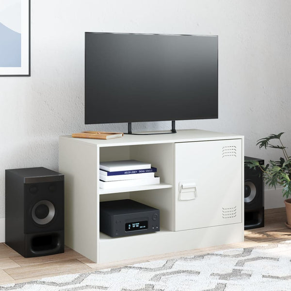 Weißes TV-Rack Theodotta 67x39x44cm (Stahl)