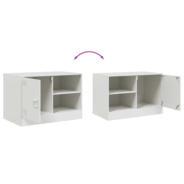 Weißes TV-Rack Theodotta 67x39x44cm (Stahl)