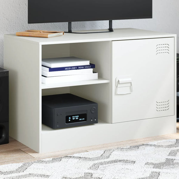 Weißes TV-Rack Theodotta 67x39x44cm (Stahl)