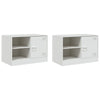 Weißes TV-Rack Theodotta 67x39x44cm (2 St., Stahl)