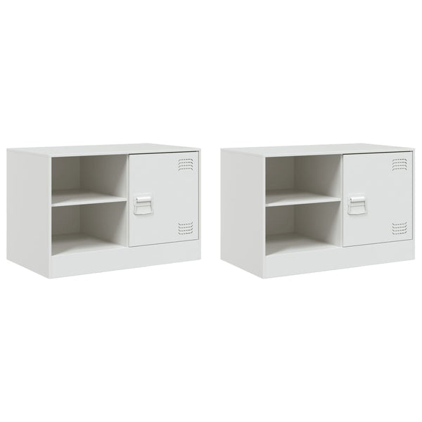 Weißes TV-Rack Theodotta 67x39x44cm (2 St., Stahl)