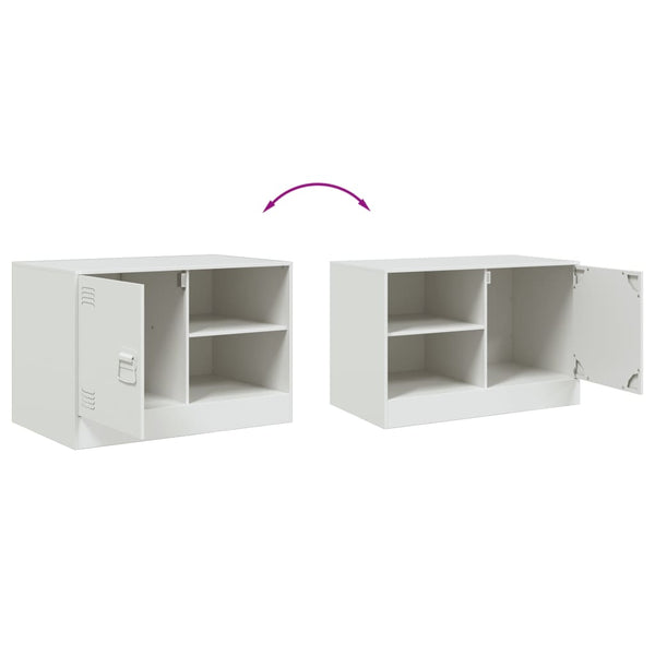Weißes TV-Rack Theodotta 67x39x44cm (2 St., Stahl)