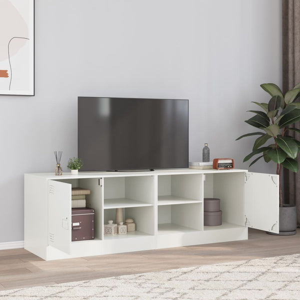 Weißes TV-Rack Theodotta 67x39x44cm (2 St., Stahl)