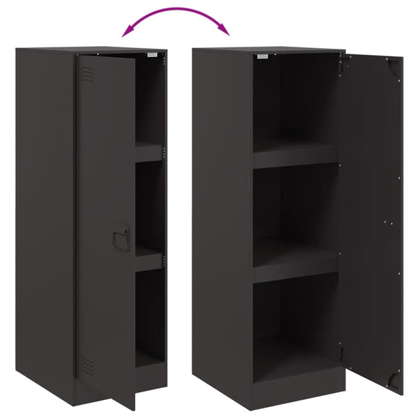 Schwarze Kommode Lessie 34,5x39x107cm (Stahl)