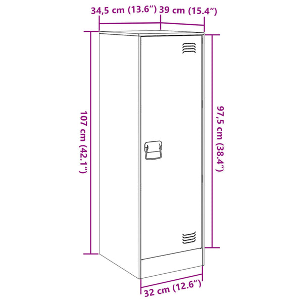 Pinke Kommode Lessie 34,5x39x107cm (Stahl)
