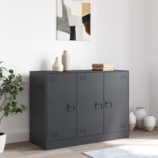 Anthrazitfarbenes Sideboard Togu 99x39x73cm (Stahl)