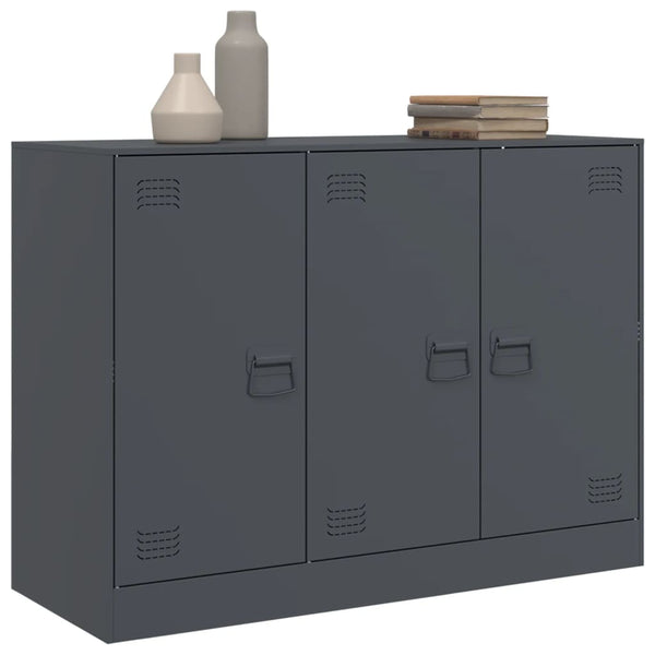 Anthrazitfarbenes Sideboard Togu 99x39x73cm (Stahl)